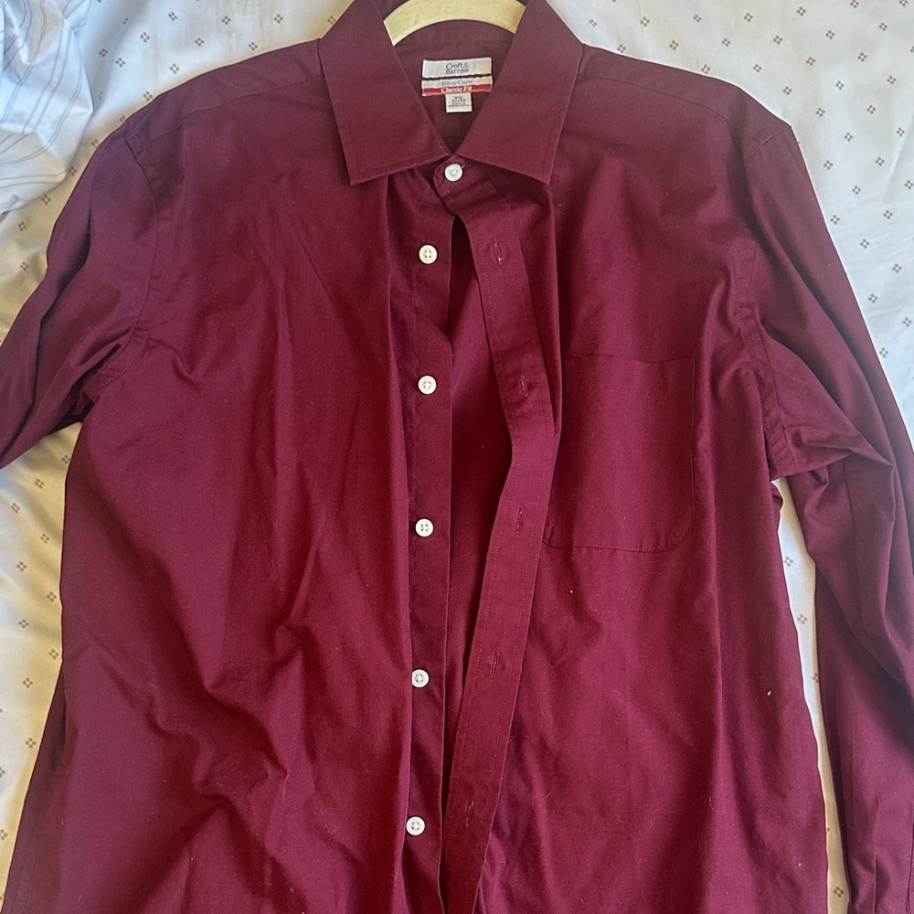 Croft & Barrow Men's Maroon Button Down Shirt